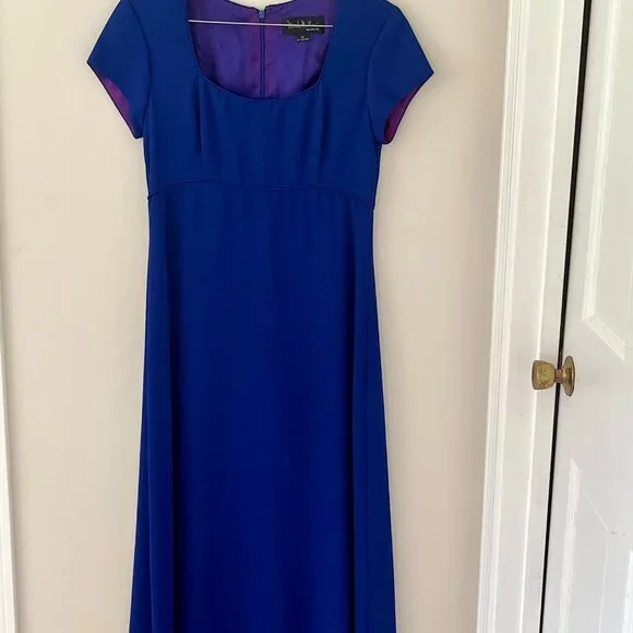 Nicole Miller | Dresses | Vintage Nicole Miller New York City Size 2 Indigo Empire  Waist Gown Bridgerton | Poshmark